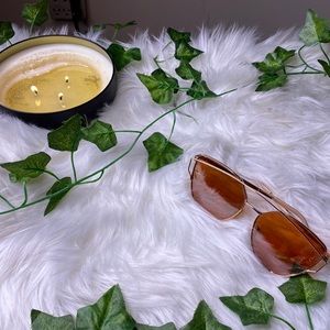 Rose gold framed sunglasses